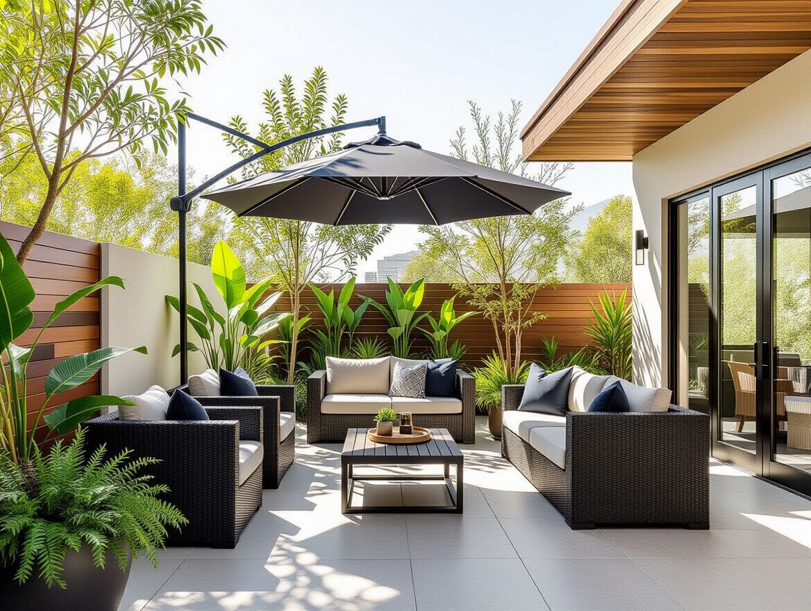 Stylish Black Patio Umbrellas for Modern Exteriors